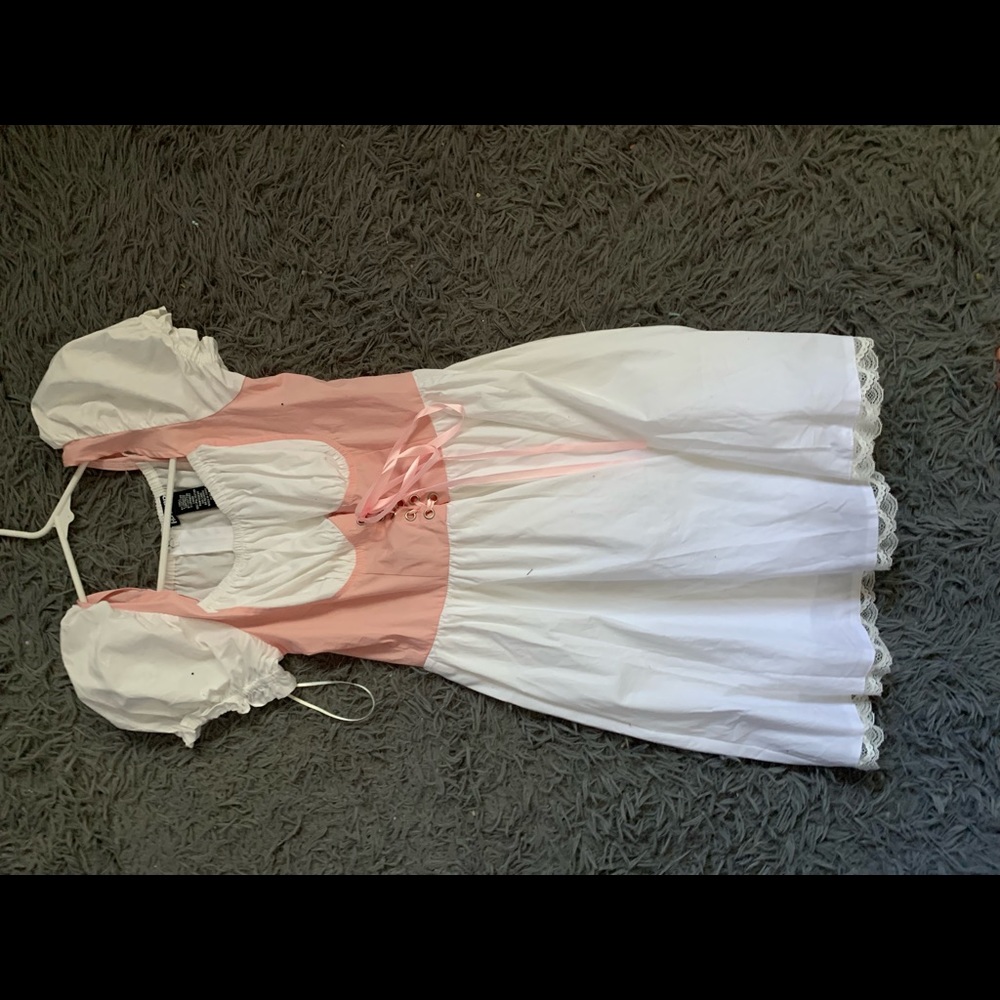 Pink and white dress